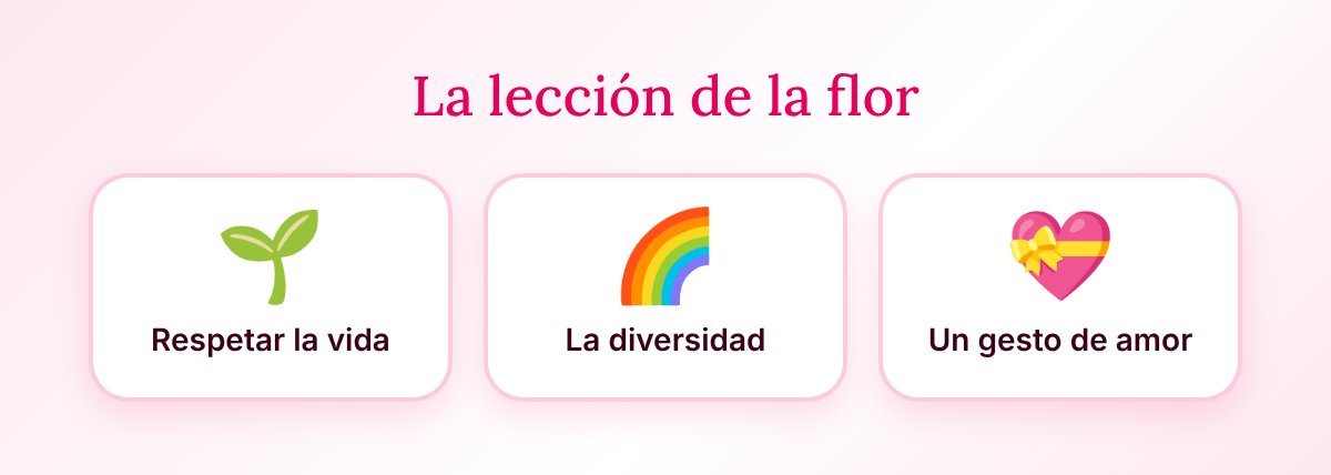 La lección de la flor: Respetar la vida, La diversidad, Un gesto de amor