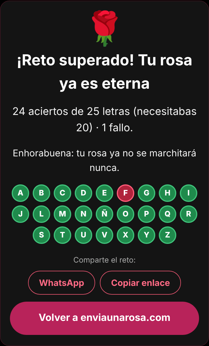 Reto superado: rosa eterna