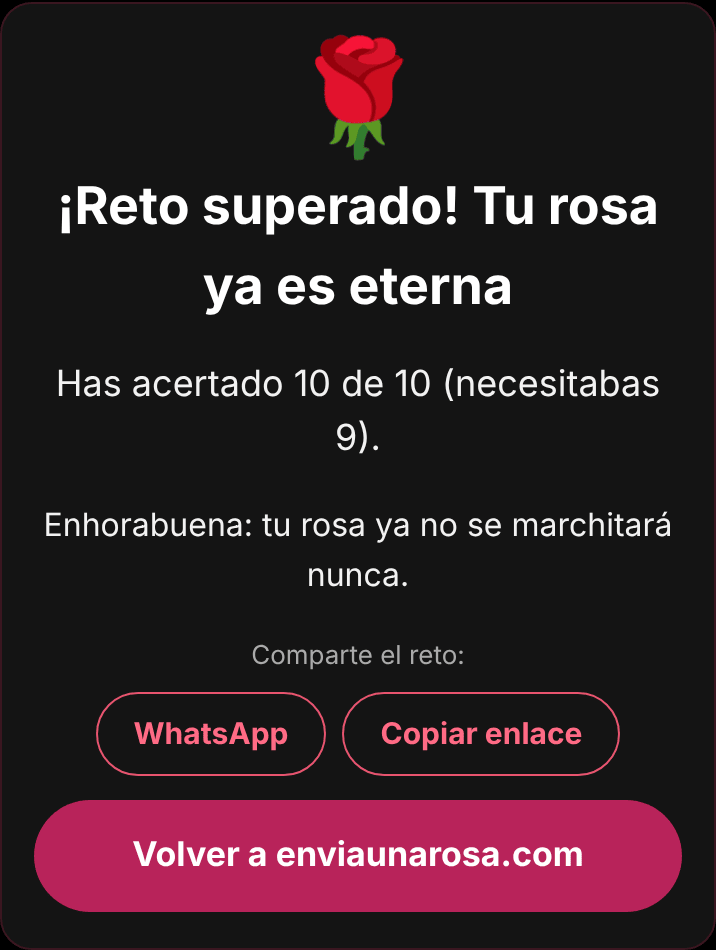 Reto superado: rosa eterna